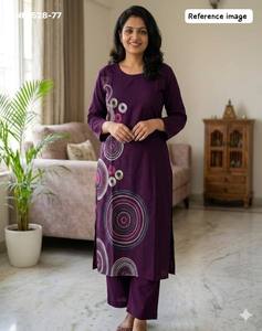 Ropa Étnica Flex Dhabu con Patrón Circular Bordado con Hilo, Colección Kurti-Pantalón Recto, Moda Femenina, Fabricante - Product Image 2