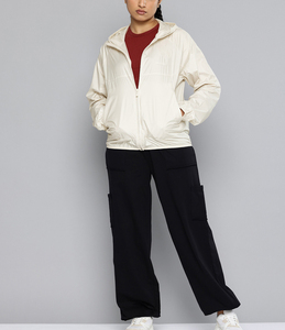 OEM Custom Womens Hooded <b>Waterproof</b> Windbreaker <b>Jacket</b> Sweat-Enhancing Lightweight Eco-Friendly Nylon Fabric Gym Workout - Product Image 4