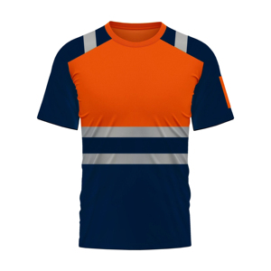 T-shirt de travail haute visibilité réfléchissant unisexe en polyester, impression de logo personnalisée, vêtements de sécurité haute visibilité - Product Image 2