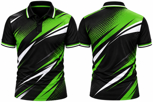 Conjunto de Polo Deportivo de Verano para Hombre, Color Rojo y Negro, Tejido de Punto, Transpirable, Estampado, Manga Corta, Uniforme para Equipo - Product Image 2