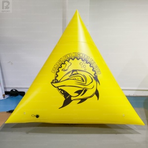 Boué<span class=keywords><strong>e</strong></span> triangulaire gonflable géante de 2 m avec texte personnalisé, boué<span class=keywords><strong>e</strong></span> lumineuse LED gonflable pour la publicité/les événements marins/l'affichage sur bateau - Product Image 6