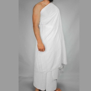 Serviettes en coton respirant personnalisées de couleur blanche pour le Hajj et l'Omra, Ihram islamique pour musulmans, Ahram, serviettes turques pour le Namaz, Ihram pour hommes d'Arabie Saoudite - Product Image 1