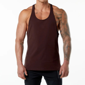 Custom Logo Wholesale 100% Cotton Breathable Embroidery & Button <b>Crop</b> <b>Tops</b> High Quality Muscle Fitness Gym Tank <b>Top</b> <b>for</b> <b>Men</b> - Product Image 4