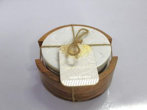 Wholesale Classic White <b>Marble</b> <b>Coasters</b> Set of 4 Round Eco-Friendly Coffee Table Hotel Restaurant Home Decor - Product Image 1