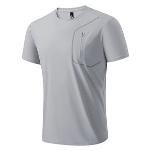 T-shirts pour hommes 100% coton, couleur unie, été, col rond, tee-shirt oversize, décontracté, respirant, haute qualité, manches courtes pour hommes - Product Image 2