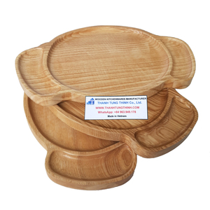 Plateau de service ovale en bois Thinh Tung Thinh, fait main, style rustique, pour la cuisine, fabriqué au Vietnam - Product Image 2