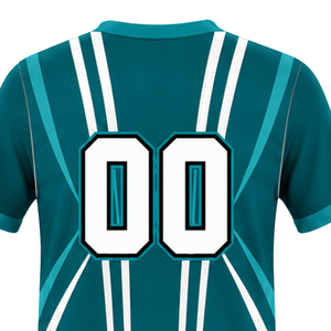 Camiseta de Rugby Blanca y Verde Azulado de Manga Corta con Cuello en V, Uniforme de Equipo, Transpirable, Ligera, Personalizable, para Entrenamiento Deportivo - Product Image 4
