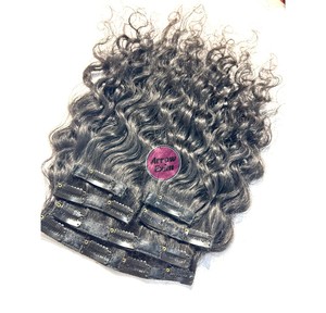Deep <b>Curly</b> Indian Remy Machine Double Weft Clip-In Human Hair <b>Extensions</b> for All Colors and Perm - Product Image 3