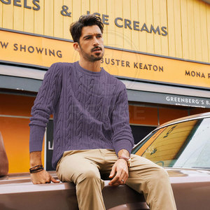 Pull tricoté tendance pour homme, respirant, avec logo frontal, design confortable, tissu doux, coupe décontractée - Product Image 2