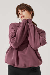 Sudadera Holgada con Cuello Redondo para Mujer, Talla Grande, 2 Bolsillos Laterales Ocultos, 100% Algodón, para Fitness, Gimnasio, Entrenamiento, Ropa Deportiva - Product Image 4