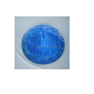 Bandeja de servicio redonda de metal, color rojo esmaltado, impreso - Product Image 6