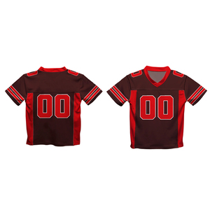 เสื้อกีฬาอเมริกันฟุตบอล ไซส์ใหญ่ แขนสั้น ผ้าโพลีเอสเตอร์ 100% ตาข่าย พิมพ์ลายแบบรีดร้อน โลโก้สั่งทำได้ สำหรับแฟนๆ - Product Image 1