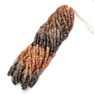 Natural Shaded Moonstone Smooth Heishi Tyre Shape Gemstone <b>Beads</b> 4 To 5MM <b>Loose</b> <b>Beads</b> For Jewelry Making From Wholesaler Bulk - Product Image 4