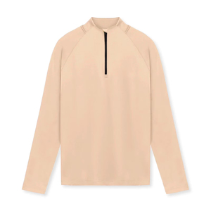 เสื้อเชิ้ตคอตตอนผสมทรงลำลองแบบซิปครึ่งตัว แบรนด์แชมเปญ สำหรับผู้ชาย คุณภาพสูง ผลิตจากโรงงาน รับผลิตตามแบบ OEM - Product Image 1