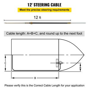 Cavo di Comando Marino per Imbarcazioni da 12FT con Albero da 3/4FT - Ricambi e Accessori per Sistemi di Sterzo Fuoribordo - Product Image 3