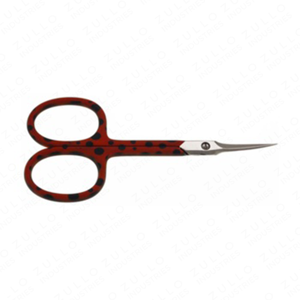 Ciseaux à cuticules professionnels de haute qualité, lame argentée, couleur rouge, points noirs, manche recouvert, outil de manucure, OEM, étiquette privée - Product Image 3