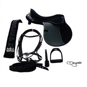 ชุดอานม้ากระโดดสังเคราะห์สีดำขนาด 14 นิ้วแบบปรับแต่งได้ พร้อมอุปกรณ์เสริม เช่น ที่วางเท้า สายรัดเอว และบังเหียน |   มีทุกขนาดให้เลือก | - Product Image 1