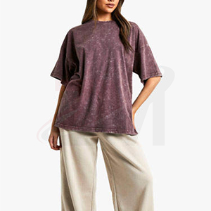 Camiseta de Cuello Redondo Extra Grande para Mujer, Manga Corta, Tie Dye, Color Sólido, 100% Algodón, Transpirable, Corte Holgado, para Todas las Temporadas - Product Image 2