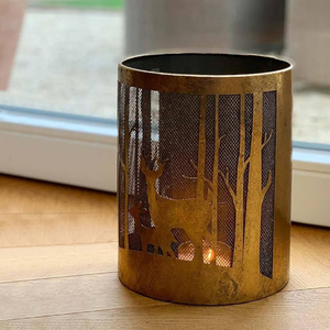 Stag Metal Gold Rustic <b>Tea</b> <b>Light</b> <b>Holder</b> Christmas Decorative Round Metal Votive Candle <b>Holders</b> - Product Image 5