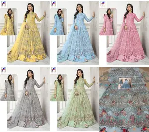 Пакистанские костюмы из органзы с вышивкой Fepic Rosemeen для женщин и взрослых из Индии и Пакистана индийское платье Salvar Kameez Net Support 200 631