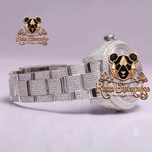 Moissanite Quartz Luxury Stainless Steel Fashion <b>Watch</b> - Product Image 6