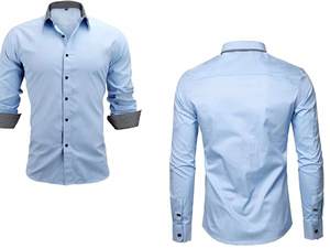 Chemise à manches longues pour homme à séchage rapide, anti-rétrécissement, anti-plis, en coton écologique - Product Image 3