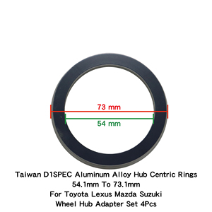 Anillos centradores de aleación de aluminio D1SPEC de Taiwán de 54.1mm a 73.1mm para Toyota, Lexus, Mazda, Suzuki, juego de adaptadores de cubo de rueda, 4 piezas - Product Image 3