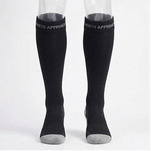 North Approach <b>Knee</b> <b>High</b> Running <b>Socks</b> Breathable Solid Black for Adults Summer Sport Wear - Product Image 1