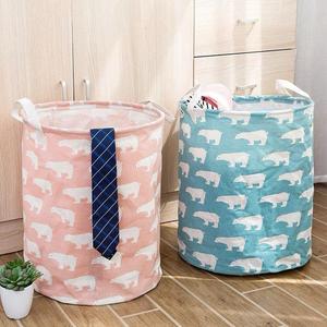 Large Capacity Foldable Cotton <b>Linen</b> Laundry <b>Basket</b> Collapsible Waterproof Lightweight Storage for Bathroom Wardrobe Toys - Product Image 2