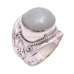 Bague en pierre naturelle faite à la main pour femmes et filles, bijoux en argent sterling 925, vente en gros, fournisseurs de bagues en argent fin - Product Image 1
