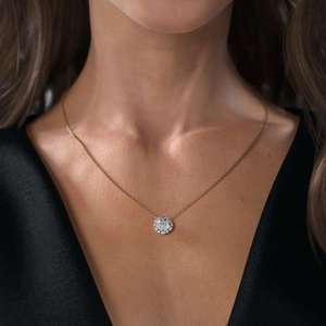 Wholesale 14K <b>Solid</b> Gold 2 Carat Round Cut Lab Grown Diamond Solitaire Pendant <b>Necklace</b> Bridal Engagement Fine Jewelry for Women - Product Image 5