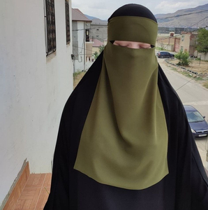 Niqab décontracté de haute qualité pour le printemps, voile facial respirant à une couche en Nida, vêtement islamique modeste pour femmes pour la prière - Product Image 2