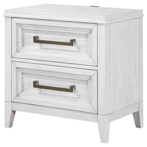 Table de chevet à 2 tiroirs Avril Distressed White - Product Image 3