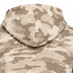 Sudadera con Capucha Beige Camuflaje para Hombre, Sudadera de Forro Polar con Estampado Personalizado, Bolsillo Canguro, Cordón Ajustable, Ropa Casual de Invierno - Product Image 4