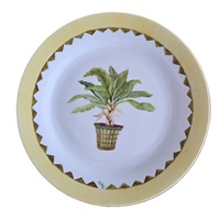 Plateau en métal émaillé, magnifiquement fait main, best-seller, décoration d'intérieur avec motif d'oiseaux et d'arbres imprimés, design Art Déco