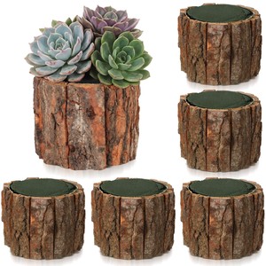 Handcrafted Acacia <b>Wood</b> Planter Box - <b>Rustic</b> Brown Wooden Flower Pot Wholesale - Product Image 5