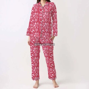 Ensemble de pyjama pour femmes 100% coton, vêtements de maison doux, ensemble de pyjama printemps/été, motif floral/CHARACTERE/Lettre/Motif/Vacances/Arbre, PJ014 - Product Image 6