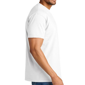 Camiseta de Algodón Blanca Personalizada para Hombre, Manga Corta, Cuello Redondo, Diseño Casual con Bolsillo, Estampado Frontal, Tejido Transpirable - Product Image 3