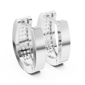 Juego de Aretes de Aro Simples en Oro Blanco de 18 Quilates con Baño de Rodio, Diamantes Cultivados en Laboratorio con Corte Brillante de 0.694CT, Certificados por IGI, Lujo para Uso Diario - Product Image 3