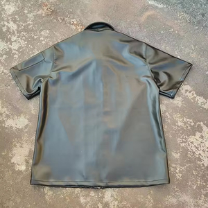 Camisa Casual de Manga Corta para Hombre, Color Verde Claro, Cuello Alto, Tela Popelina, Otoño, Zipro Industries 2026 Premium - Product Image 3