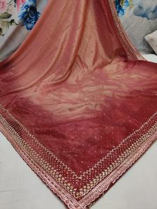 Sari de Seda Vichitra Adornado con Bordado de Lentejuelas Exquisito, Perfecto para Eventos Elegantes! - Product Image 5