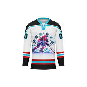 Trendy Custom Graphic Ice Hockey Jersey Streetwear Style Neon <b>Skeleton</b> Printed Hockey Shirts Men - Product Image 6