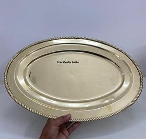 Moderno Tazón Decorativo de Latón Ecológico con Adornos, Pintado a Mano con Esmalte Floral, Filigrana y Borde Festoneado, Plato para Dulces con Pedestal, Estilo Indio - Product Image 4