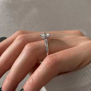 2 Carat Round D VVS2 Lab Grown Diamond Compass Set <b>UNIQUE</b> <b>Engagement</b> <b>Ring</b> , 14k White Gold , IGI Certified - Product Image 6