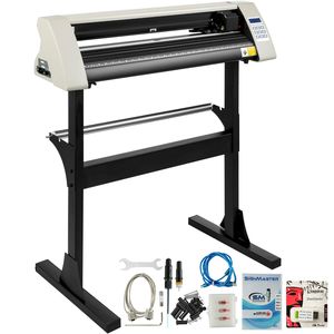 Máquina de corte de vinilo de 28 pulgadas con fuerza y velocidad ajustables, pantalla LCD, alimentación de papel, plotter de corte, impresora y sistema Windows - Product Image 1