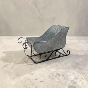 Modern Metal <b>Christmas</b> <b>Sleigh</b> Decor with Curved Iron Frame and Galvanized Finish Factory Wholesale Custom Size - Product Image 5