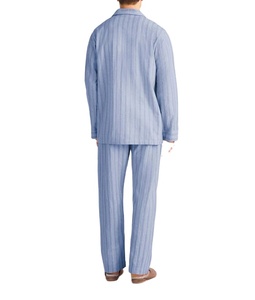 Conjunto de pijama de algodón 100% para hombre, ropa de dormir cómoda de manga larga, ropa de dormir de dos piezas, venta al por mayor, Proveedor de Ropa de descanso OEM a granel - Product Image 3