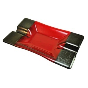Cendrier de bureau moderne en céramique rouge avec accents noirs pour usage domestique - Product Image 5