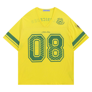 Camiseta de baloncesto de malla negra con cuello en V, manga corta, número 08 bordado, unisex, para adultos, transpirable, atlética - Product Image 5