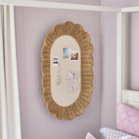 Miroir mural festonné en rotin tressé à la main, style boutique, pour chambre et salon, décoration intérieure